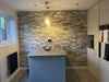 Quartzite Sparkle Beige Split Face Wall Tiles in Kitchen