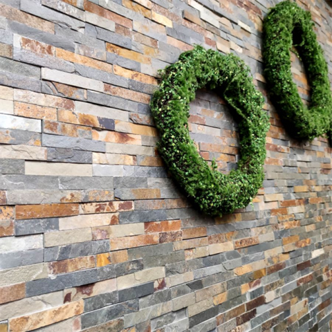 Rustic Natural Slate Split Face Wall Tiles on Wall