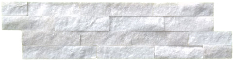 Sparkle White Real Marble Split Face Wall Tiles