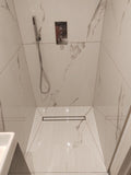 Polished Calacatta XL White Marble Effect 100x100cm Floor Tiles in Shower 2