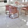 Polished Calacatta XL White Marble Effect 100x100cm Floor Tiles in Kitchen