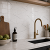 Venice Gloss White Marble Effect Metro Flat Subway 100x200mm Wall Tile
