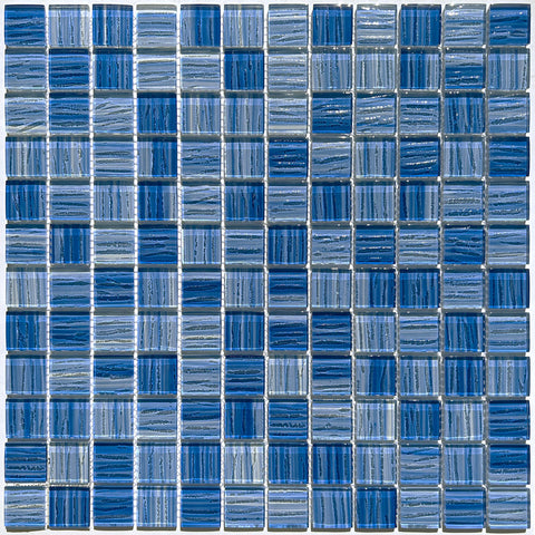 Vetro Azzurro Blue Wave Glass Square Mosaic Swimming Pool Wall and Floor Tile