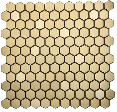 Allure Gold Hexagon Mosaic Wall Tile Product Photo 1