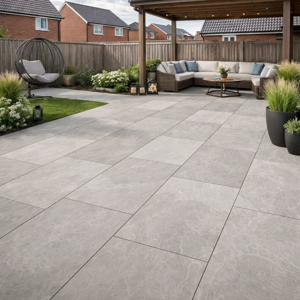 Amethyst Grey Outdoor Stone Effect Anti-Slip Porcelain 20mm Floor tile 900x600mm