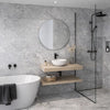 Argento Vein Light Grey Polished Marble Stone Effect 300x600mm Wall and Floor Tile in Bathroom