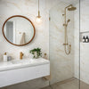 Ariel White and Gold Marble Effect 60x30cm Gloss Porcelain Wall and Floor Tile