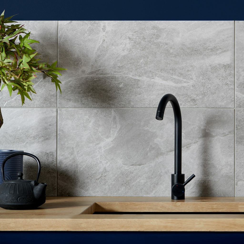 Ark Slate Cloud Grey Stone Effect 30x60cm Porcelain Wall and Floor Til ...