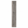 A single rectangular wood-look plank or panel with a weathered gray-brown grain pattern, centered on a plain white background.