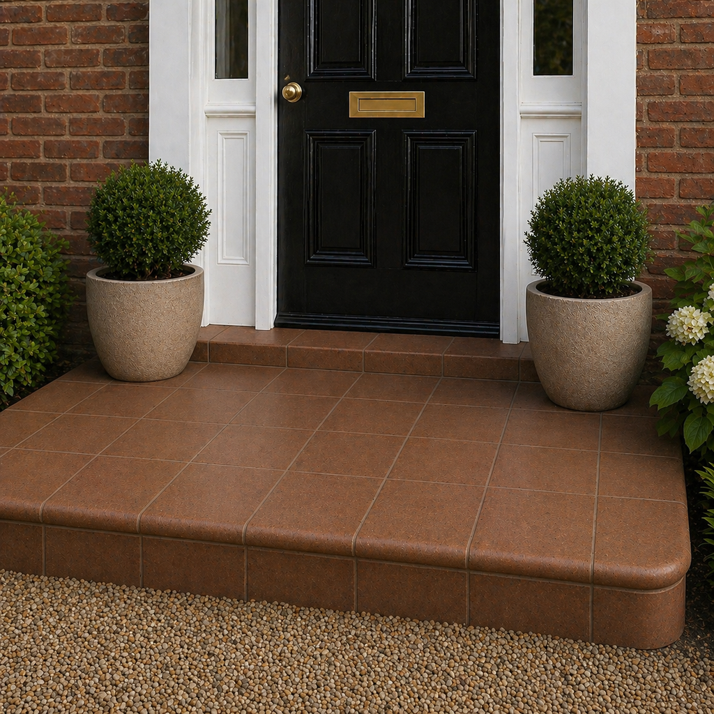 Terracotta Burnt Brown 150x150mm Clay Corner Quarry Tile