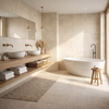 Bies Beige Sand Stone Effect Porcelain Matt Wall and Floor 600x600mm Tile in Spa like bathroom