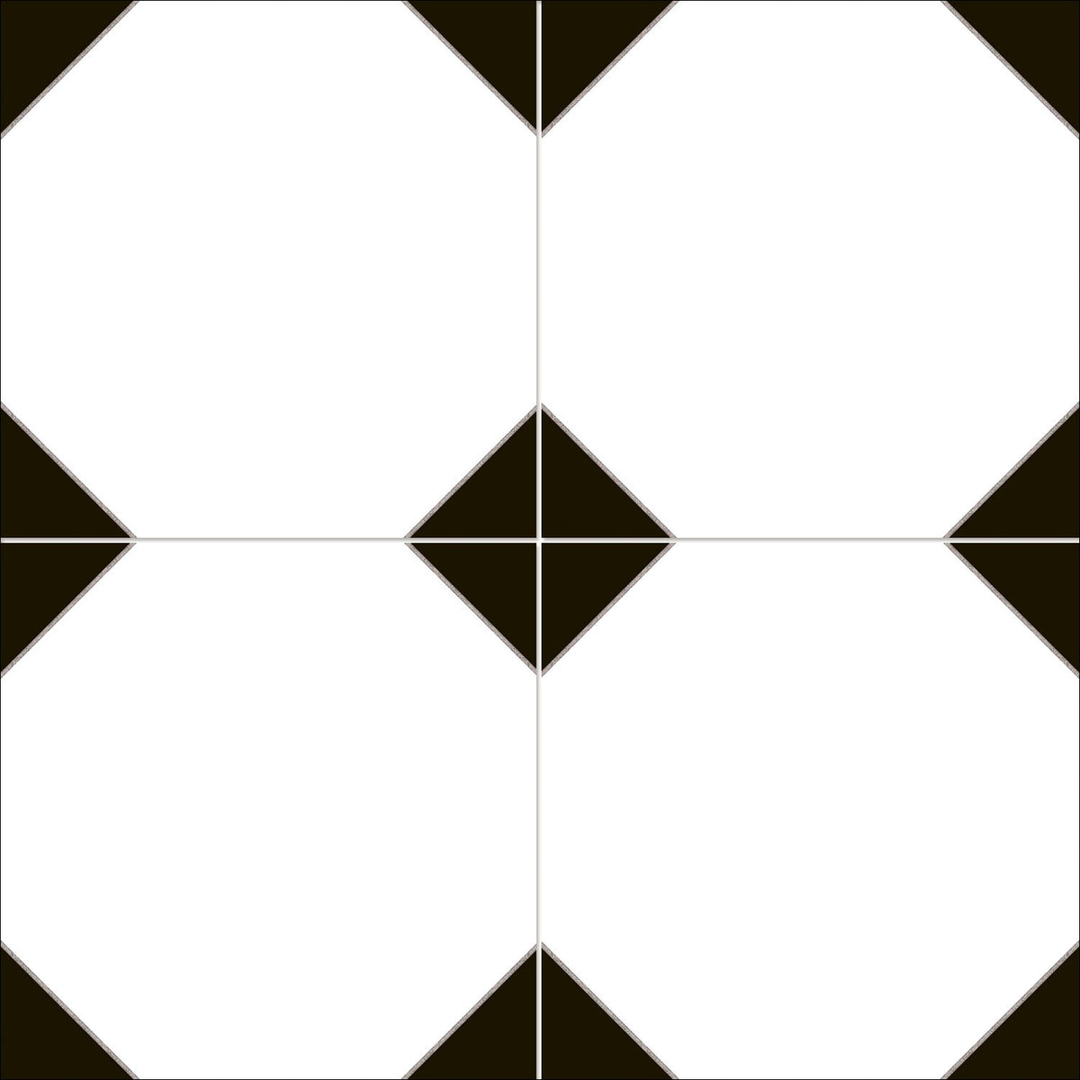 Black and White Traditional Diamond Pattern Ceramic Wall and Floor Til ...