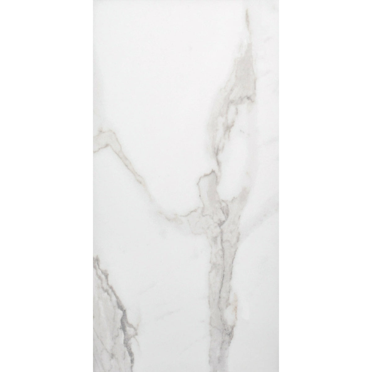 Carrara Serena Soft White Marble Effect 600x300mm Gloss Porcelain Tile ...