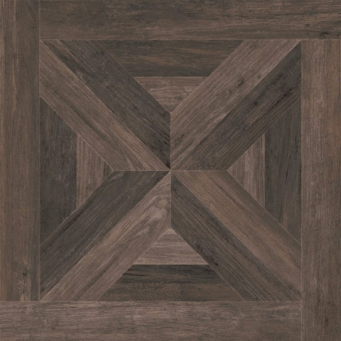 Chestnut Dark Brown Parquet Wood Effect 600x600mm Matt Floor Tile