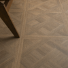 Wooden floor with a parquet pattern