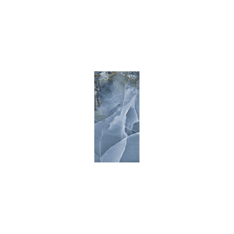 Blue Onyx Marble Effect Polished Porcelain Tile with White Veining