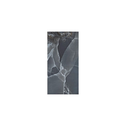 Dark Grey Onyx Marble Effect Tile with White Veining 
