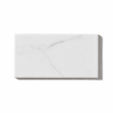 White Marble Effect Metro Tile with Flat edges and matt finish 