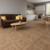 Honey Brown Parquet Wood Effect 600x600mm Matt Floor Tile