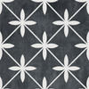 Pattern of white star shapes on a dark textured background