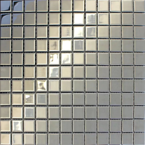 Metallica Silver Glass Square Wall Mosaic Tile Product Photo 1