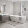 Silente Light Grey Stone Effect 600x300mm Lappato Sugar Finish Wall and Floor Tile in Bathroom