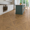 Starline Parquet Honey Natural Oak Wood Effect Porcelain 600x600mm Floor Tile in Open Plan Kitchen