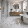 Venato Calacatta Matt White Marble Effect 600x600mm Porcelain Wall and Floor Tile in Bathroom