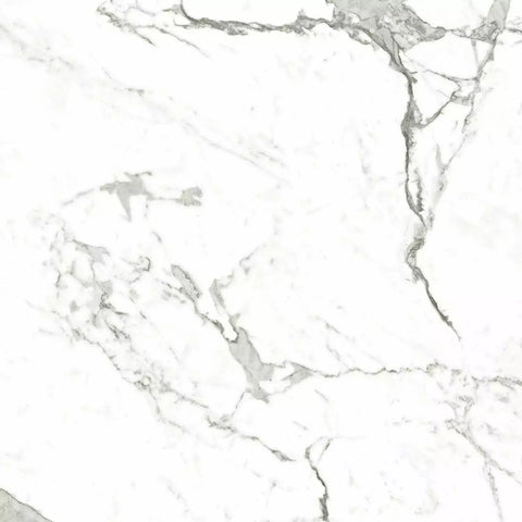 Polished Porcelain 60x60cm Tile with White Marble Effect