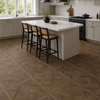 Walnut Brown Parquet Basket Weave Wood Effect 600x600mm Porcelain Floor Tile