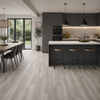 Modern Kitchen Dining Area with beautiful grey brown wood effect porcelain floor tiles