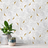 Arrora Gold Marble Hexagon Mosaic Tiles on Wall