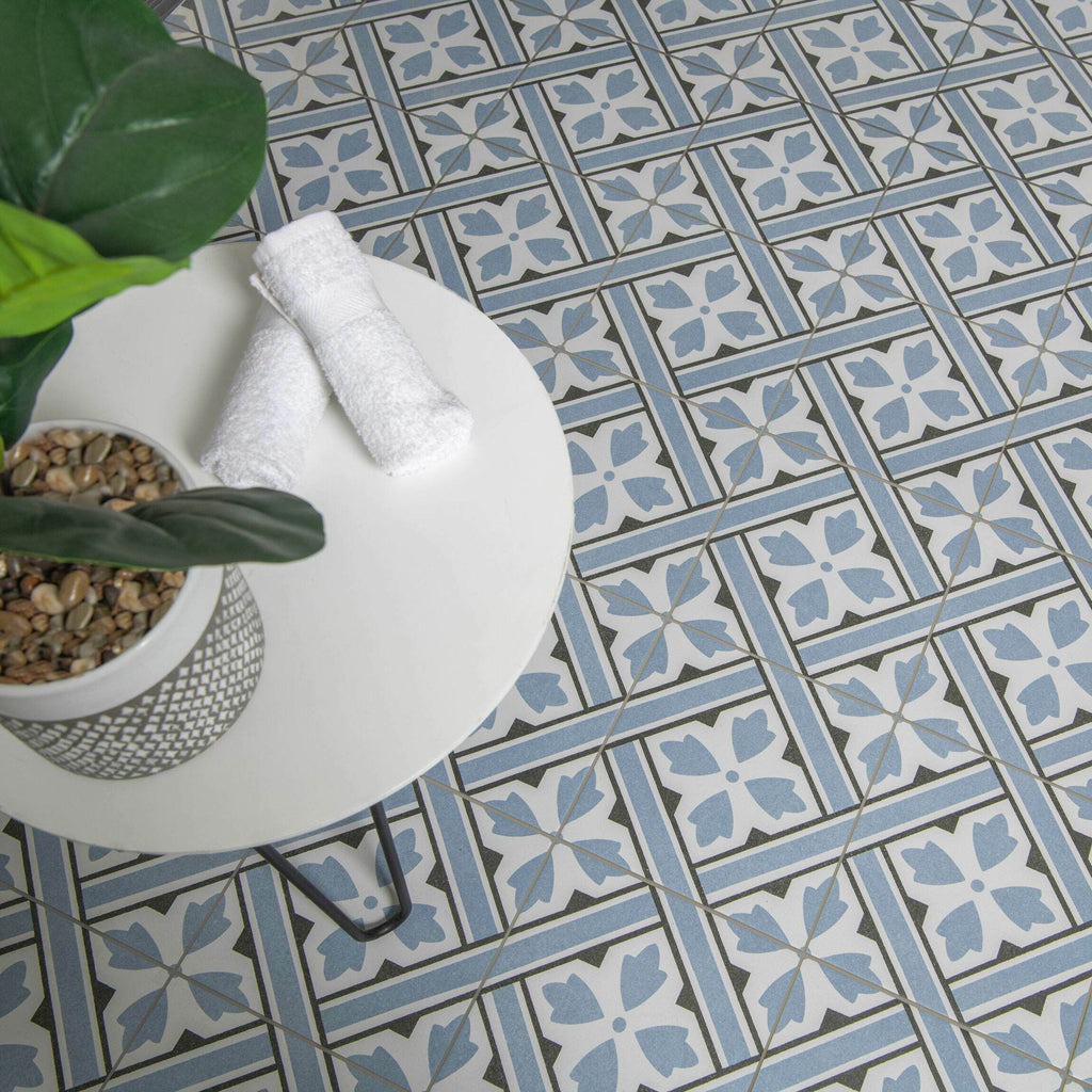 Jones Tile Mr Jones Blue Pattern Wall and Floor 45x45cm Tile – Premium Tiles