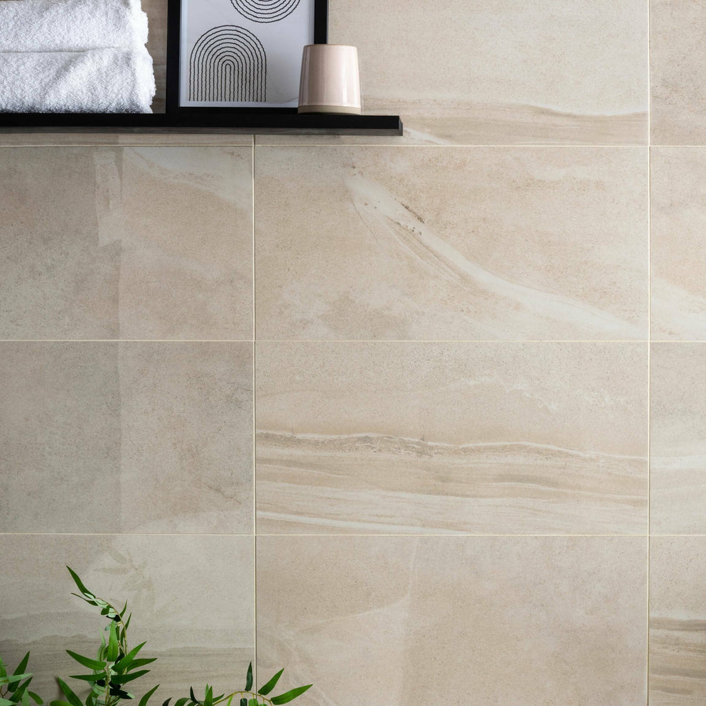 Serenity Sandstone Stone Effect 60x30cm Polished Porcelain Wall and ...