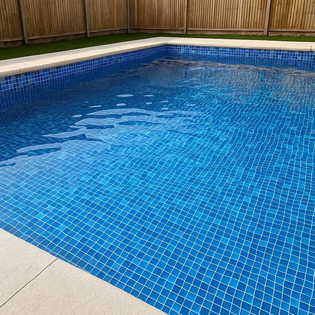 Vetro Azzurro Blue Wave Glass Square Mosaic Swimming Pool Wall and Floor Tile