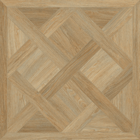 Basket Weave Parquet Caramel Brown Light Oak 600x600mm Wood Effect Floor Tile