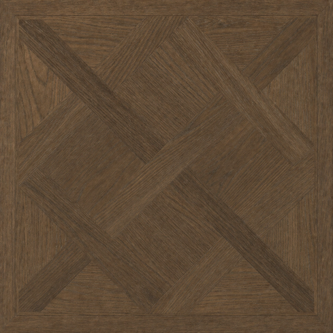 Walnut Brown Parquet Basket Weave Wood Effect 600x600mm Porcelain Floor Tile